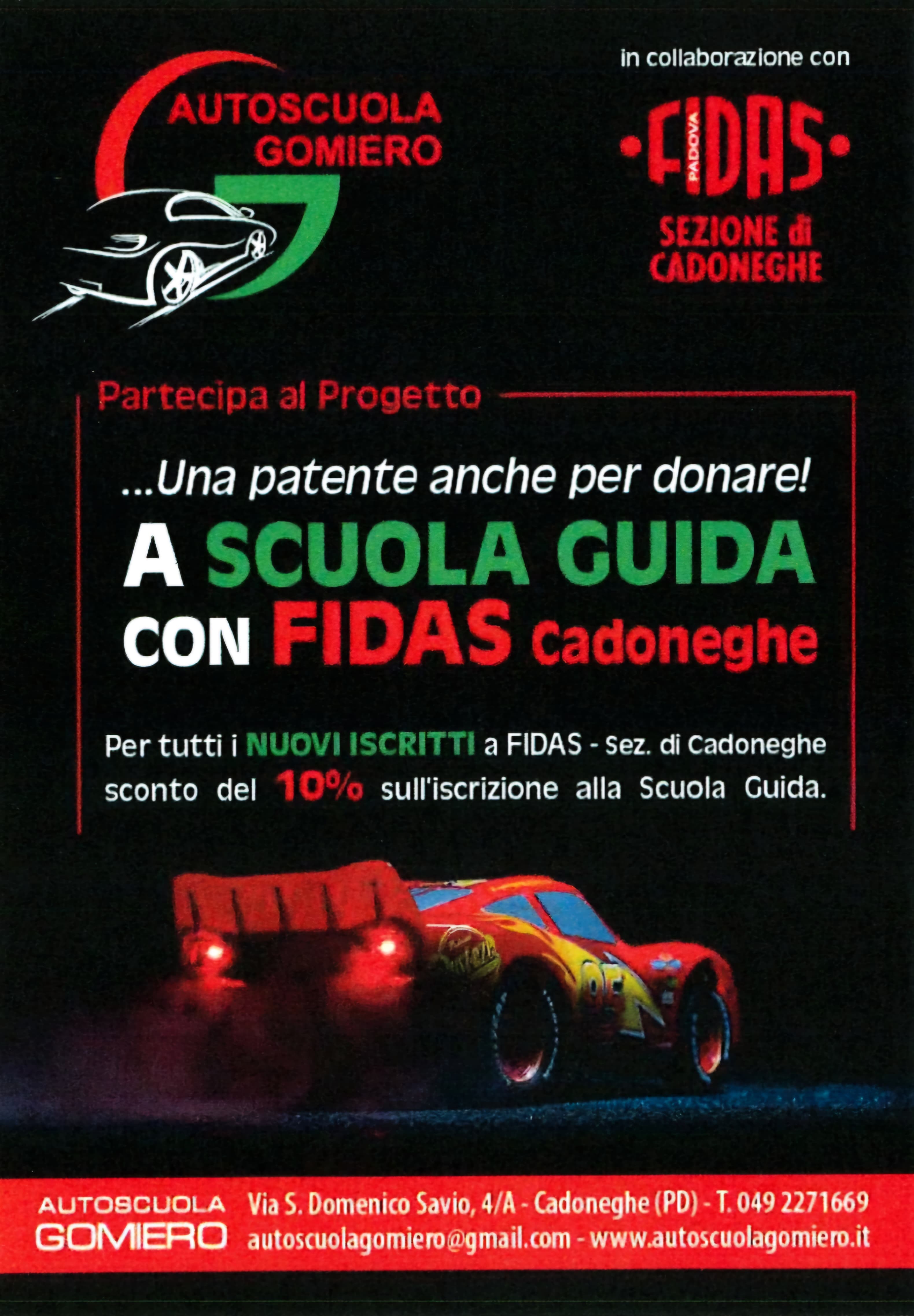 A scuola guida con FIDAS-Cadoneghe - sconto del 10%