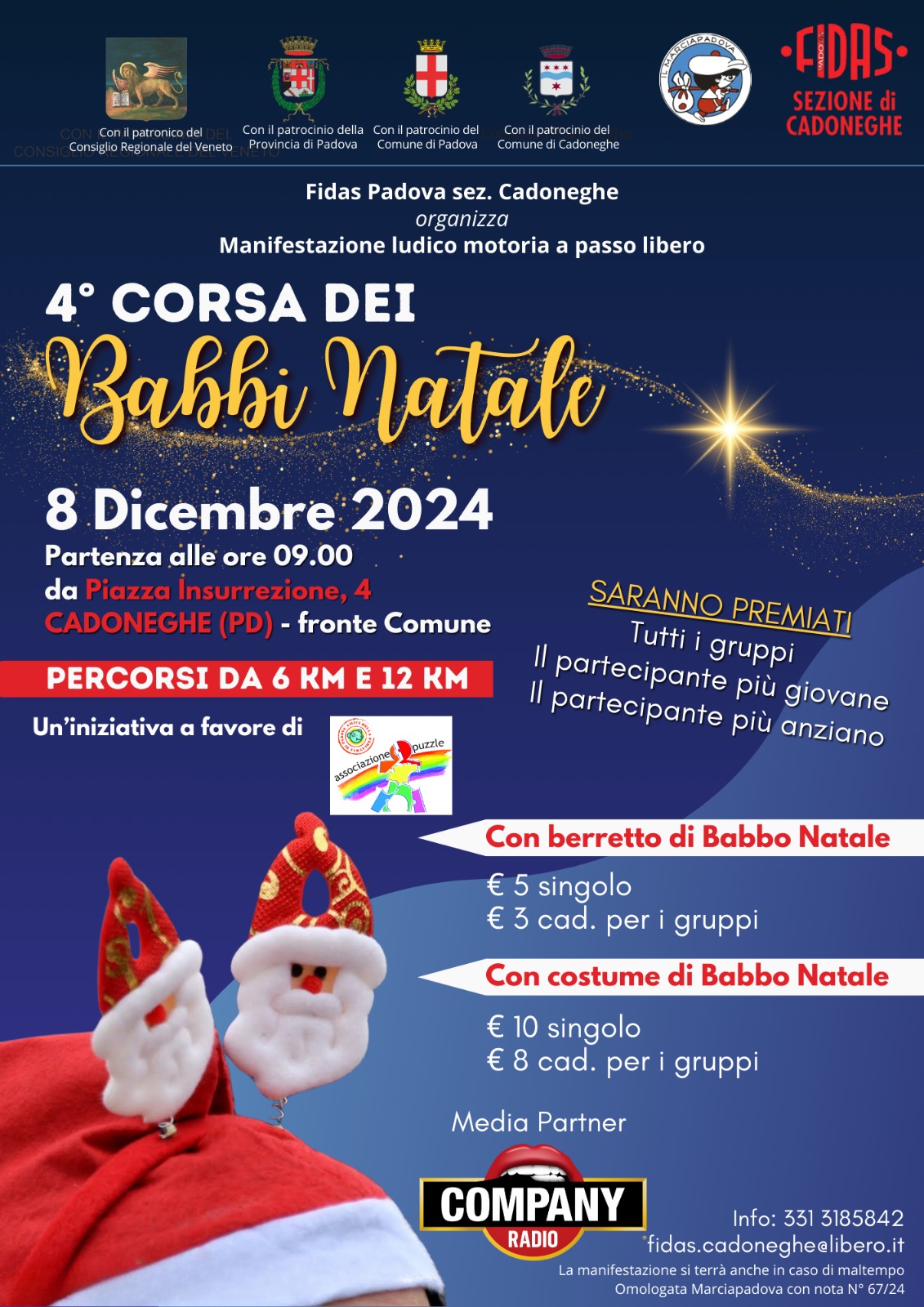 4^ Corsa dei Babbi Natale - 8 Dicembre 2024 Cadoneghe